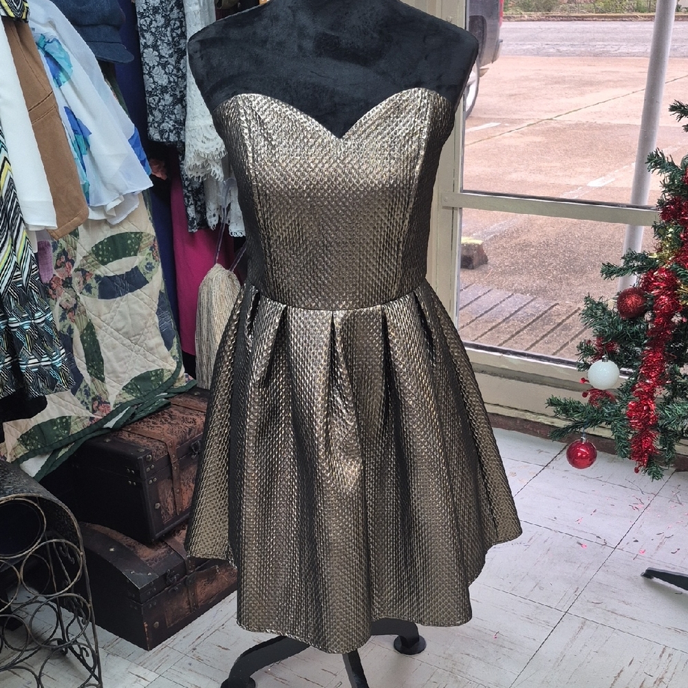 Charlotte Russe Metallic Strapless Dress
